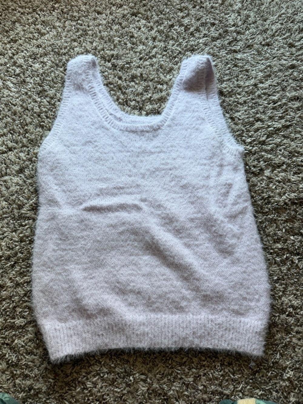 Soft Fuzzy Sleeveless Knit Tank in Light Purple